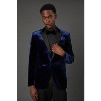 Burton Men's Navy Velvet Slim Fit Tuxedo Jacket | Size: 38R