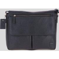 Ashwood Leather Men's 'Blake' Real Leather Messenger Bag in Black