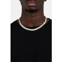 Cernucci Men's 10mm Iced Prong Link Chain in Metallic Silver | Size: 18 inches