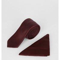 Burton Men's Burgundy Plain Tie & Pocket Square Set