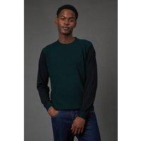 Burton Men's Dark Green Jacquard Crew Neck Jumper | Size: Small