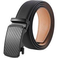 MODISHION Men's Classic Belt with Textured Automatic Buckle in Black | Size: 40