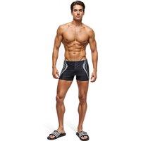 MODISHION Men's Fashion Printed Swimming Trunks in Jet Black | Size: 2XL