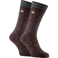 FARAH Men's 2 Pack Thick Cotton Chunky Knitted formal Boot Socks in Brown | Size: 6-11