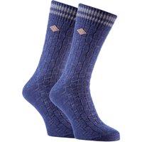 FARAH Men's 2 Pack Thick Cotton Chunky Knitted formal Boot Socks in Blue | Size: 6-11