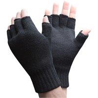 Heat Holders Men's Warm 3.2 TOG Fleece Lined Winter Thermal Fingerless Gloves in Black