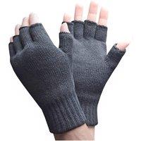 Heat Holders Men's Warm 3.2 TOG Fleece Lined Winter Thermal Fingerless Gloves in Grey
