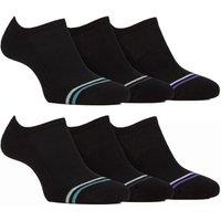 FARAH Men's 6 Pack Soft Breathable Bamboo No Show Socks in Black | Size: 6-11