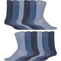 Iomi Men's 12 Pairs Footnurse Diabetic Socks in Blue | Size: 6-11