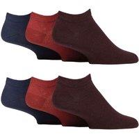 SOCKSHOP Gentle Grip Men's 6 Pack Diabetic Trainer Socks | Loose Top Wide Ankle Socks in Burgundy | Size: 6-11