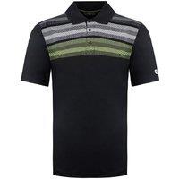 Island Green Men's Matrix Print Black Golf Polo Shirt | Size: Medium