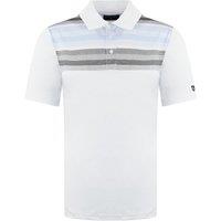 Island Green Men's Matrix Print White Golf Polo Shirt | Size: Medium