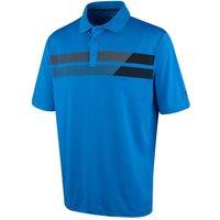 Island Green Men's Asymetric Print White Golf Polo Shirt in Blue | Size: Small