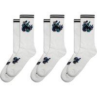 Money Men's Flaming Ape Sport Socks 3 Pack in White