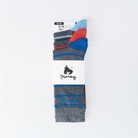 Money Men's Sig Striped Socks 3 Pack in Charcoal