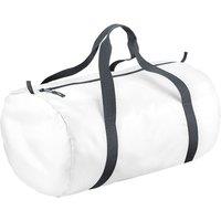 Bagbase Men's Packaway Barrel Bag Duffle Water Resistant Travel Bag (32 Litres) in White
