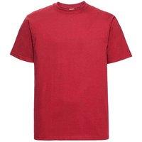 Russell Men's Europe Classic Heavyweight Ringspun Short Sleeve T-Shirt in Red | Size: Medium