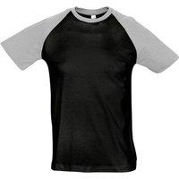SOL'S Men's Funky Contrast Short Sleeve T-Shirt in Black | Size: Medium