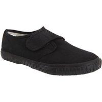 Dek Men's Touch Fastening Black Canvas Plimsolls | Size: 9