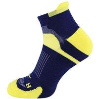 Mizuno Men's DryLite Yellow/Navy Race Low Running Socks in Blue | Size: Small