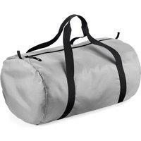 Bagbase Men's Packaway Barrel Bag Duffle Water Resistant Travel Bag (32 Litres) in Silver