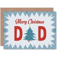 Artery8 Men's Xmas Merry Tree Design Present Christmas Father Dad Card