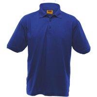 Ultimate Clothing Collection Men's UCC 50 50 Heavyweight Plain Pique Short Sleeve Polo Shirt in Royal | Size: XS