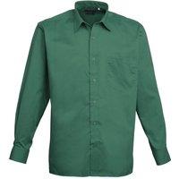Premier Men's Poplin Long-Sleeved Formal Shirt in Emerald