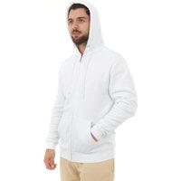 Smart Living Men's Zip-Up Hoodie - Soft, Stylish, & Durable for Everyday Wear in White | Size: Small