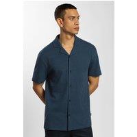 Steel & Jelly Men's Dotted Jacquard Short Sleeve Shirt in Blue | Size: Medium