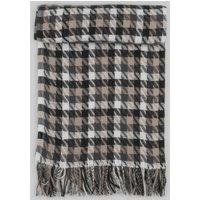 Steel & Jelly Men's Bignor - Houndstooth Oversized Check Scarf in Grey