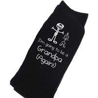 60 SECOND MAKEOVER Men's I'm Going To Be A Grandpa Again Black Calf Socks