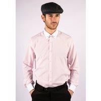 TruClothing Men's Club Collar Shirt With Bar Poplin Pin in Pink | Size: Large