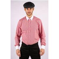 TruClothing Men's Club Collar Shirt With Bar Poplin Pin in Red | Size: Medium