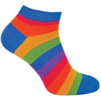Mr Heron Men's 1 Pack Rainbow Striped Bamboo Trainer Socks | Size: 6-11