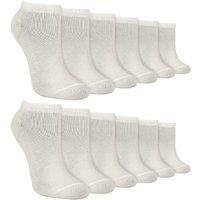 Sock Snob Men's 12 Pack Soft Breathable Bamboo Trainer Liner Socks Ideal for PE in White | Size: 4-5