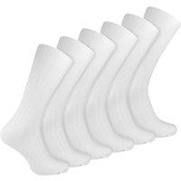 Sock Snob Men's 6 Pairs Plain Coloured Cotton Rich Ribbed Dress Socks in White | Size: 6-11