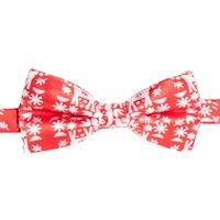 SVNX Men's Light Blue Printed Bow Tie in Red
