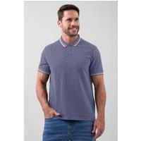 Enorsia Men's Basic White/Pink Short Sleeve Polo Shirt in Grey | Size: Small