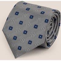 Oswin Hyde Men's Stripes & Squares Grey Tie
