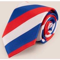 Oswin Hyde Men's Classic Stripe Red White Blue Tie