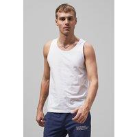 Enorsia Men's Essential Cotton Vest in White | Size: Large
