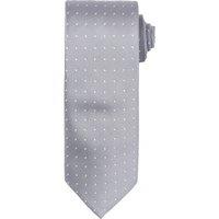 Premier Men's Micro Dot Pattern Formal Work Tie in Metallic Silver