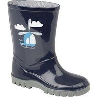 StormWells Men's Helicopter PVC Wellington Boots in Mid Navy | Size: 3