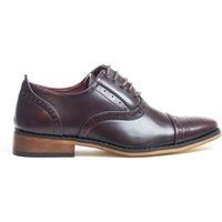 Goor Men's Capped Lace Oxford Brogue Shoes in Maroon | Size: 1