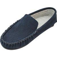 Eastern Counties Leather Men's Berber Fleece Lined Suede Moccasins in Navy | Size: 12