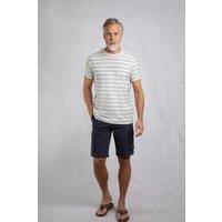Weird Fish Men's Steve Striped T-Shirt in Ecru | Size: 4XL
