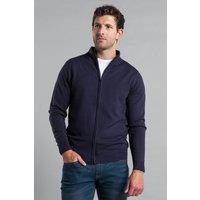 Kensington Eastside Men's Funnel Neck Zip-Through Cardigan in Dark Navy | Size: 2XL