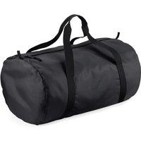 Bagbase Men's Packaway Barrel Bag Duffle Water Resistant Travel Bag (32 Litres) in True Black
