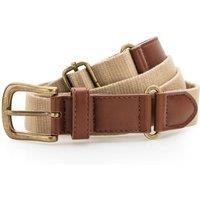 Asquith & Fox Men's Faux Leather & Canvas Belt in Khaki